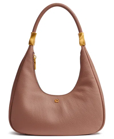 Donna Karan Quogue Leather Small Hobo Shoulder In Brown
