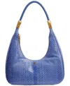 Donna Karan Quogue Skipper Snake Small Leather Shoulder Bag In Dark Cielo