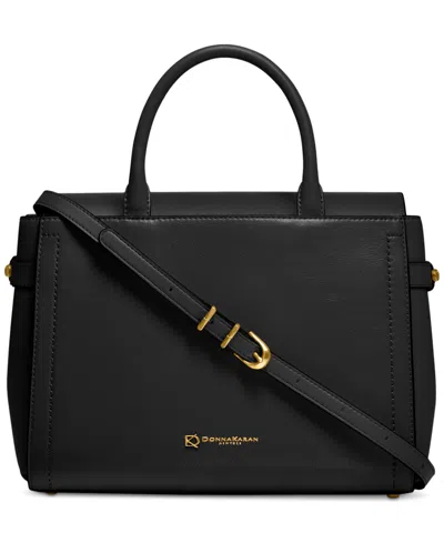 Donna Karan Roslyn Top Handle Satchel In Black,gold