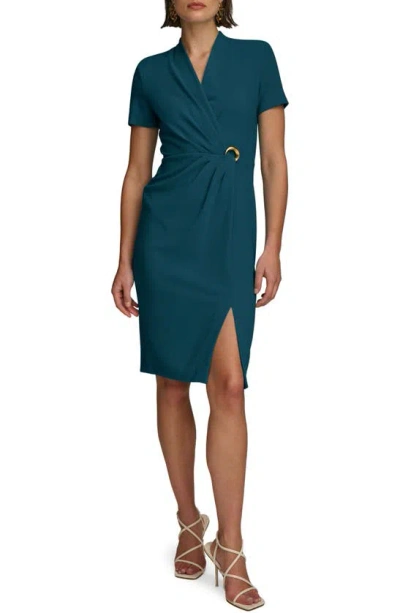 Donna Karan Ruched Sheath Dress In Tide