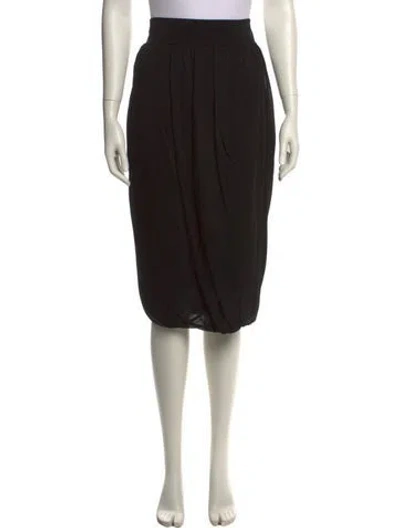 Pre-owned Donna Karan Ruffle Embellishment Knee-length Skirt In Black