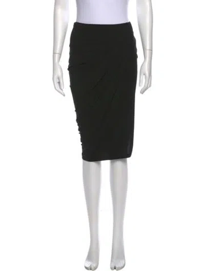 Pre-owned Donna Karan Ruffle Embellishment Knee-length Skirt In Black