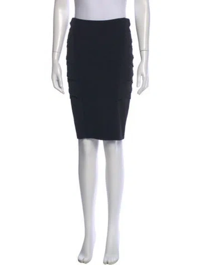 Pre-owned Donna Karan Ruffle Embellishment Knee-length Skirt In Black
