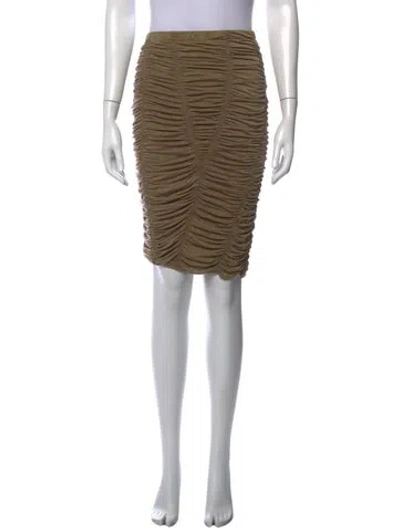 Pre-owned Donna Karan Ruffle Embellishment Knee-length Skirt In Neutrals