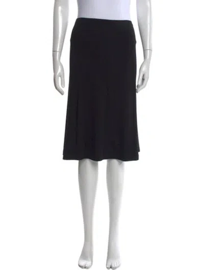 Pre-owned Donna Karan Ruffle Embellishment Midi Length Skirt In Black