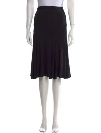 Pre-owned Donna Karan Ruffle Embellishment Midi Length Skirt In Black