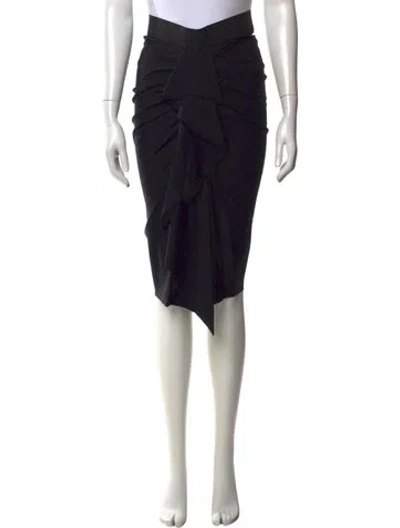 Pre-owned Donna Karan Ruffle Embellishment Midi Length Skirt In Black