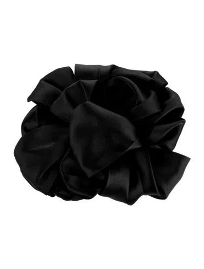 Pre-owned Donna Karan Satin Comb Hair Accessary In Black