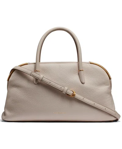 Donna Karan Satin Leather Satchel Bag In Neutral