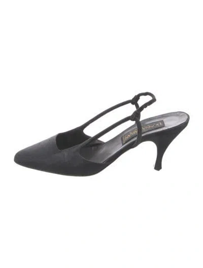 Pre-owned Donna Karan Satin Slingback Pumps In Black