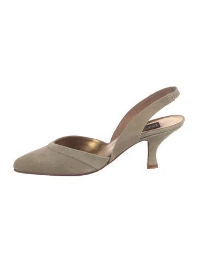 Pre-owned Donna Karan Satin Slingback Pumps In Neutral