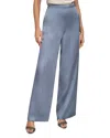 Donna Karan Satin Wide Leg Pants In Blue