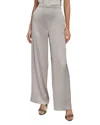 Donna Karan New York Pull-on Wide Leg Pants In Gray