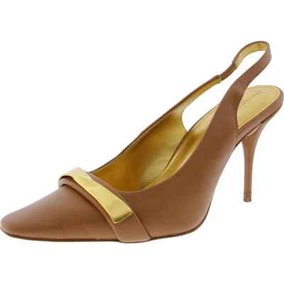 Donna Karan Sayer Womens Leather Slingback Heels In Cloud