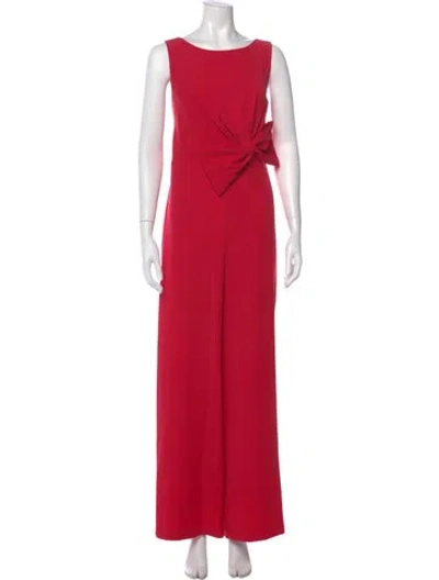 Pre-owned Donna Karan Scoop Neck Jumpsuit In Red