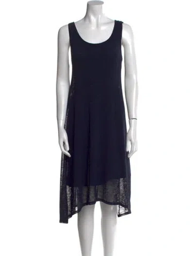 Pre-owned Donna Karan Scoop Neck Knee-length Dress In Black