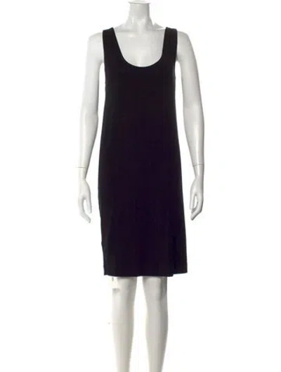 Pre-owned Donna Karan Scoop Neck Knee-length Dress In Black/blue