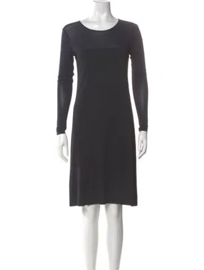 Pre-owned Donna Karan Scoop Neck Knee-length Dress In Gray