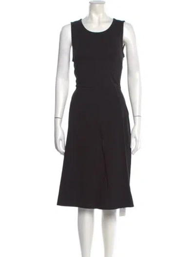 Pre-owned Donna Karan Scoop Neck Knee-length Dress W/ Tags In Black