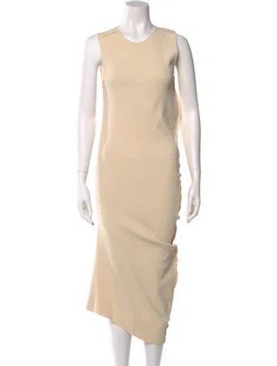 Pre-owned Donna Karan Scoop Neck Long Dress In Neutral