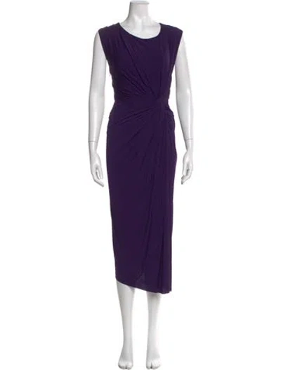 Pre-owned Donna Karan Scoop Neck Long Dress In Purple