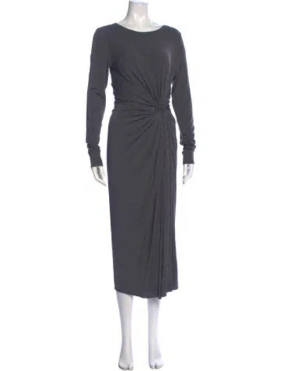 Pre-owned Donna Karan Scoop Neck Long Dress W/ Tags In Gray