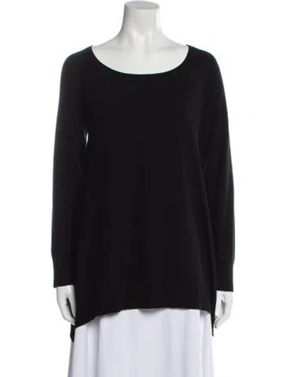 Pre-owned Donna Karan Scoop Neck Long Sleeve Sweatshirt In Black