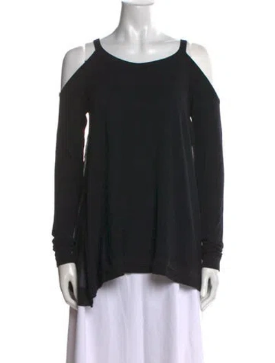 Pre-owned Donna Karan Scoop Neck Long Sleeve Sweatshirt In Black