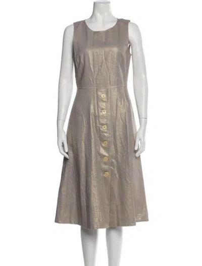 Pre-owned Donna Karan Scoop Neck Midi Length Dress
