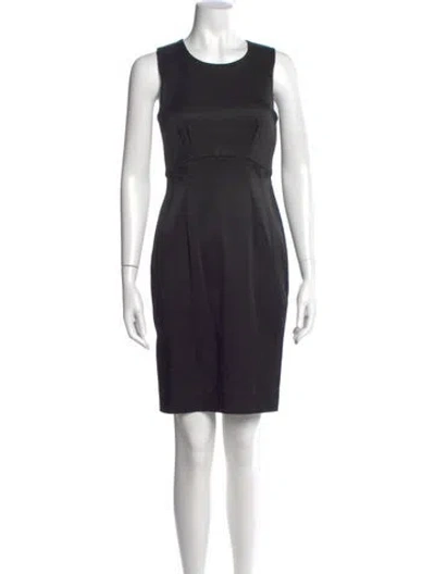 Pre-owned Donna Karan Scoop Neck Mini Dress In Black