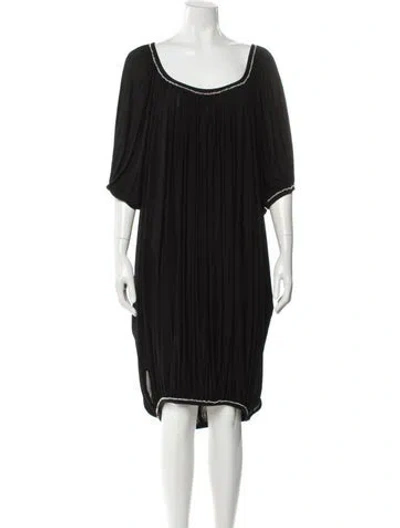 Pre-owned Donna Karan Scoop Neck Mini Dress In Black