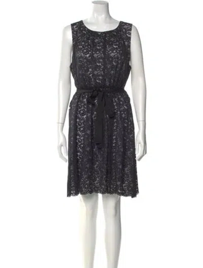 Pre-owned Donna Karan Scoop Neck Mini Dress In Black