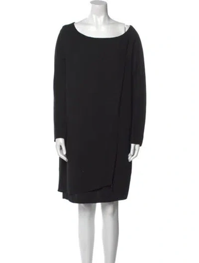 Pre-owned Donna Karan Scoop Neck Mini Dress In Black