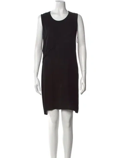 Pre-owned Donna Karan Scoop Neck Mini Dress In Black