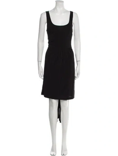 Pre-owned Donna Karan Scoop Neck Mini Dress In Black