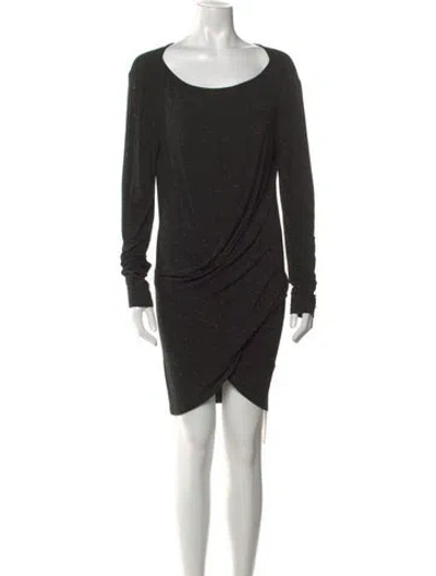 Pre-owned Donna Karan Scoop Neck Mini Dress In Black