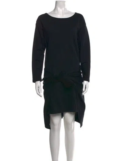 Pre-owned Donna Karan Scoop Neck Mini Dress In Black