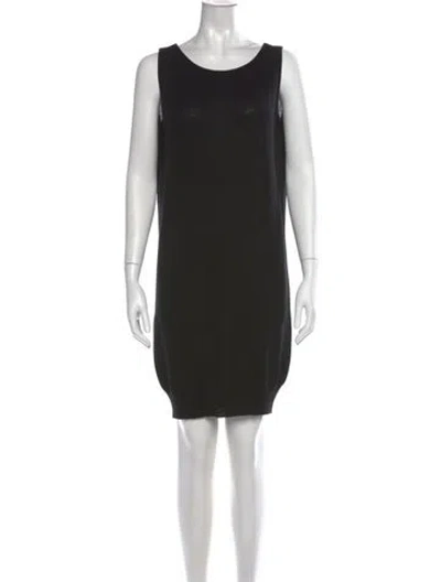 Pre-owned Donna Karan Scoop Neck Mini Dress In Black