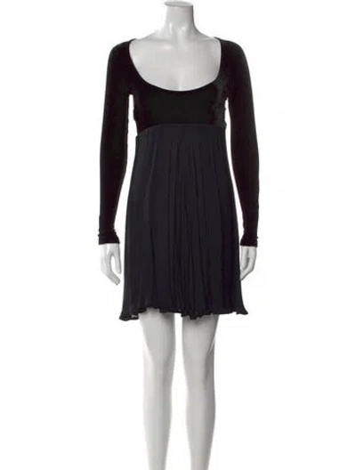Pre-owned Donna Karan Scoop Neck Mini Dress In Multi