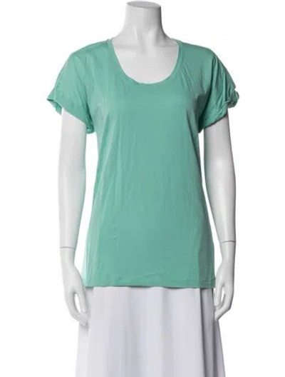 Pre-owned Donna Karan Scoop Neck Short Sleeve T-shirt In Blue