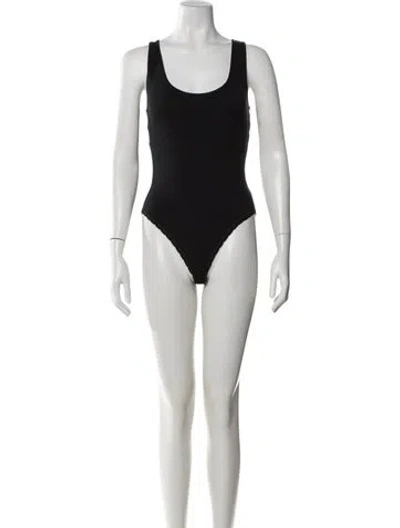 Pre-owned Donna Karan Scoop Neck Sleeveless Bodysuit In Black