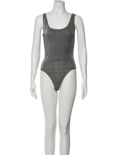 Pre-owned Donna Karan Scoop Neck Sleeveless Bodysuit In Green