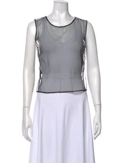 Pre-owned Donna Karan Scoop Neck Sleeveless Top In Black