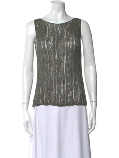 Pre-owned Donna Karan Scoop Neck Sleeveless Top In Multi