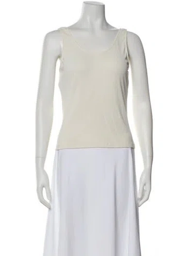 Pre-owned Donna Karan Scoop Neck Sleeveless Top In Neutral