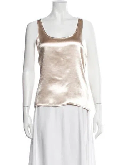 Pre-owned Donna Karan Scoop Neck Sleeveless Top In Neutral