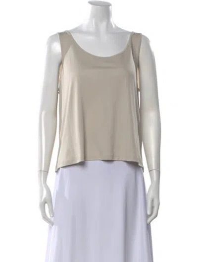 Pre-owned Donna Karan Scoop Neck Sleeveless Top In Neutral