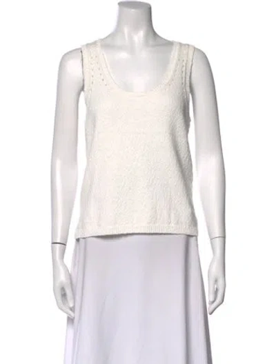 Pre-owned Donna Karan Scoop Neck Sleeveless Top In Neutral