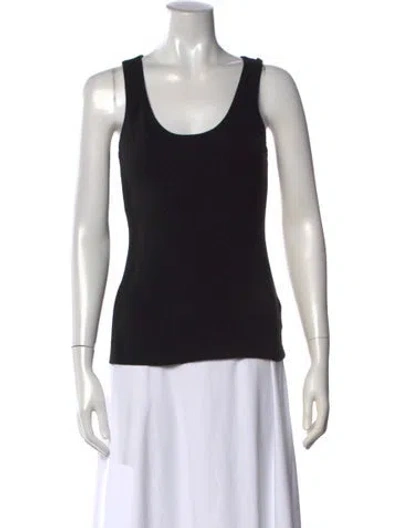 Pre-owned Donna Karan Scoop Neck Sleeveless Top W/ Tags In Black