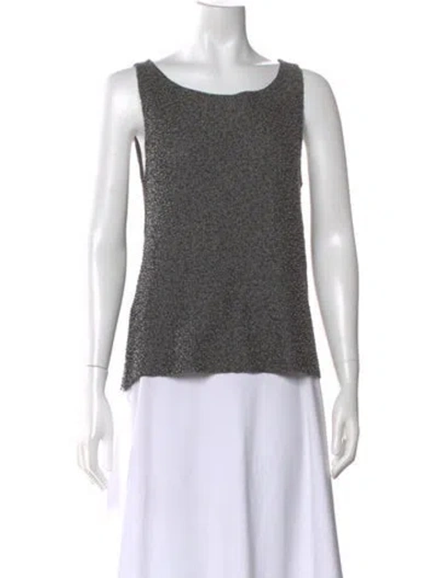 Pre-owned Donna Karan Scoop Neck Sleeveless Top W/ Tags In Gray